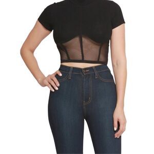 Cropped Knit Corset Top